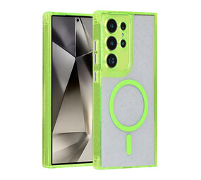 TUNIQ TUNIQ Galaxy S24 Ultra Back cover coque - Magsafe - Glitter - Hanger - Vert TUNIQ TUNIQ Galaxy S24 Ultra Back cover coque - Magsafe - Glitter - Hanger - Vert