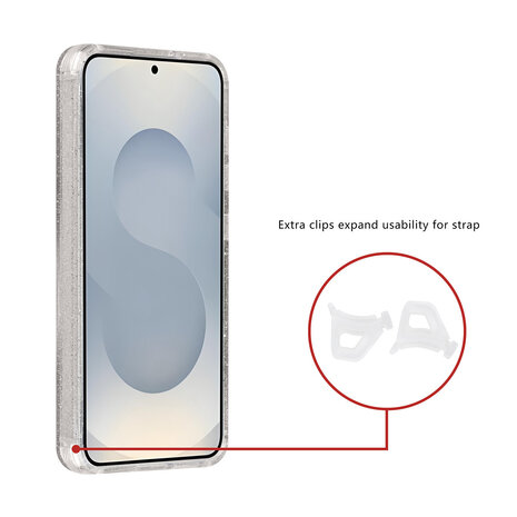 TUNIQ TUNIQ Galaxy S25 Back cover coque - Magsafe - Glitter - Hanger - Transparent