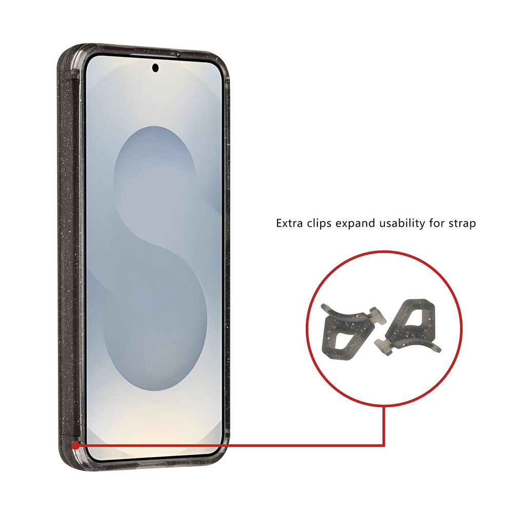 TUNIQ TUNIQ Galaxy S25 Backcover hoesje - Magsafe - Glitter - Hanger - Zwart TUNIQ TUNIQ Galaxy S25 Backcover hoesje - Magsafe - Glitter - Hanger - Zwart