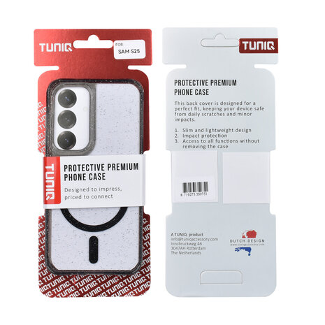 TUNIQ TUNIQ Galaxy S25 Backcover hoesje - Magsafe - Glitter - Hanger - Zwart TUNIQ TUNIQ Galaxy S25 Backcover hoesje - Magsafe - Glitter - Hanger - Zwart