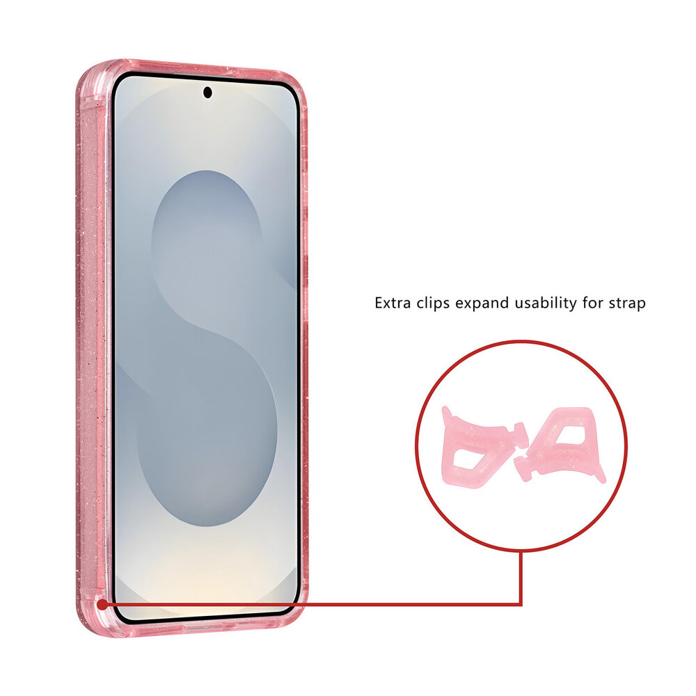 TUNIQ TUNIQ Galaxy S25 Back-Cover hul - Magsafe - Glitter - Hanger - Rosa