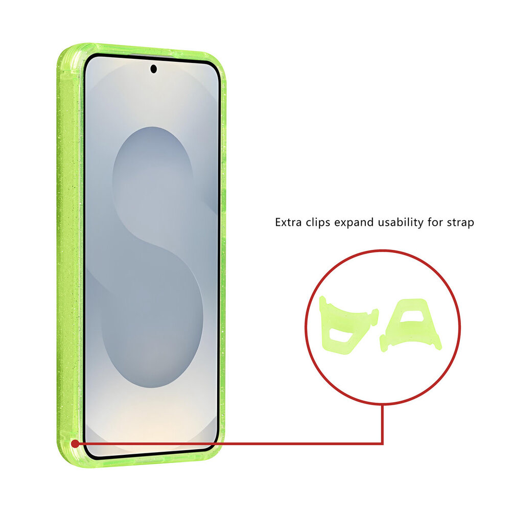 TUNIQ TUNIQ Galaxy S25 Back cover case - Magsafe - Glitter - Hanger - Green