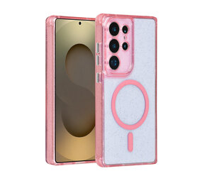 TUNIQ TUNIQ Galaxy S25 Ultra Back-Cover hul - Magsafe - Glitter - Hanger - Rosa