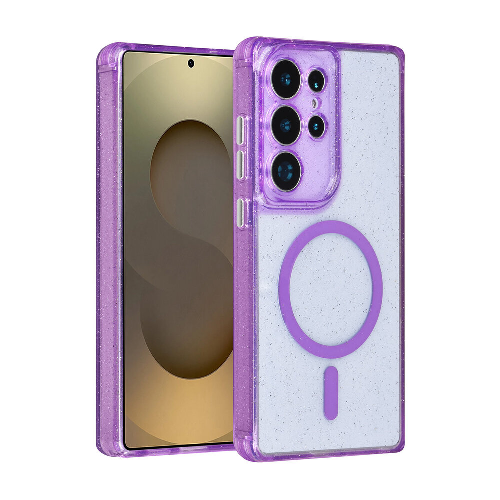 TUNIQ TUNIQ Galaxy S25 Ultra Back cover case - Magsafe - Glitter - Hanger - Purple