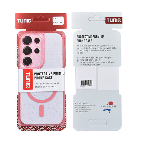 TUNIQ TUNIQ Galaxy S25 Ultra Backcover hoesje - Magsafe - Glitter - Hanger - Roze TUNIQ TUNIQ Galaxy S25 Ultra Backcover hoesje - Magsafe - Glitter - Hanger - Roze