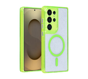 TUNIQ TUNIQ Galaxy S25 Ultra Backcover hoesje - Magsafe - Glitter - Hanger - Groen TUNIQ TUNIQ Galaxy S25 Ultra Backcover hoesje - Magsafe - Glitter - Hanger - Groen