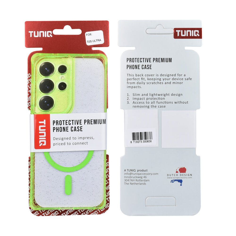 TUNIQ TUNIQ Galaxy S25 Ultra Backcover hoesje - Magsafe - Glitter - Hanger - Groen TUNIQ TUNIQ Galaxy S25 Ultra Backcover hoesje - Magsafe - Glitter - Hanger - Groen