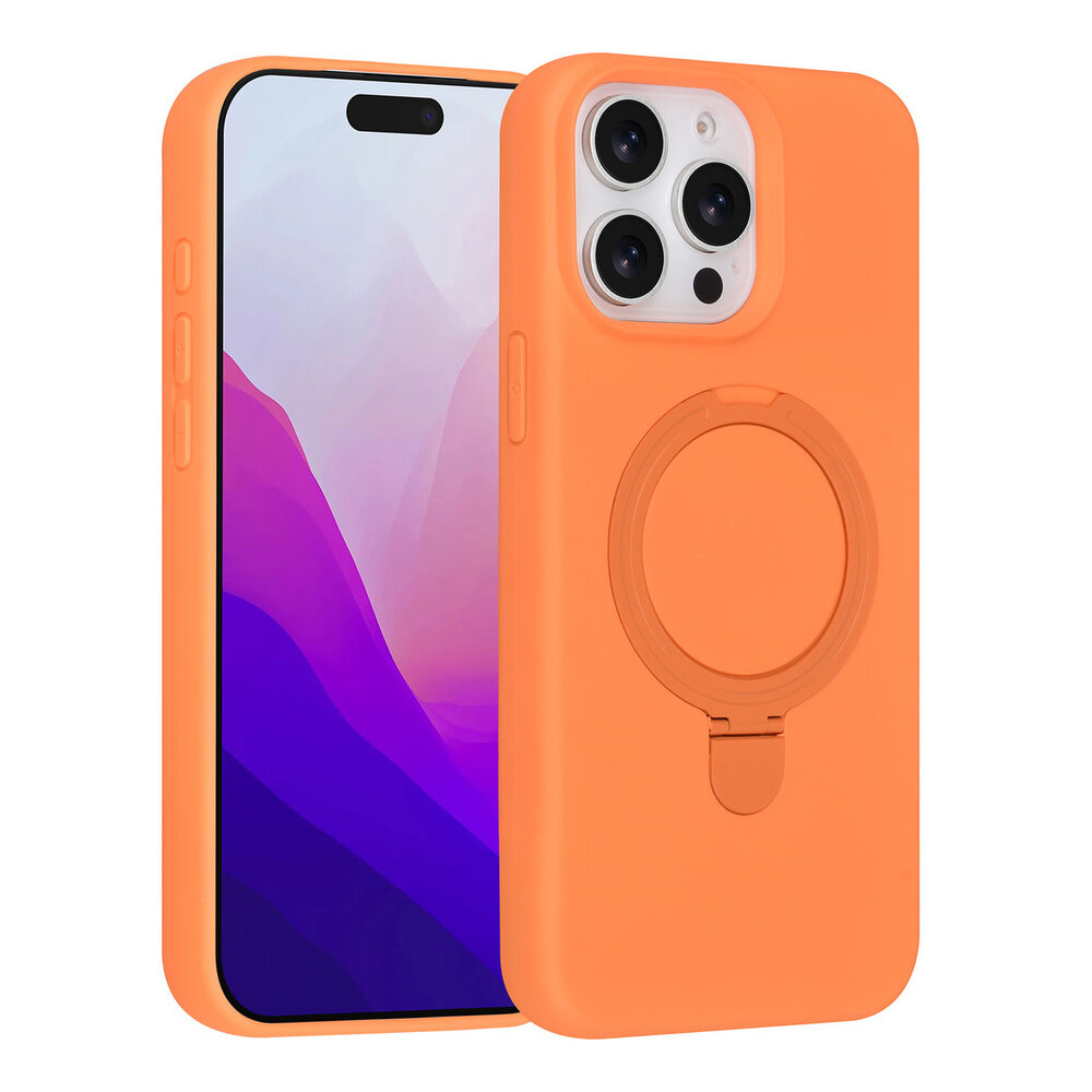 TUNIQ TUNIQ iPhone 15 Pro Max Back-Cover hul - Magsafe With Ring Stand - Hanger - Tangerine Orange