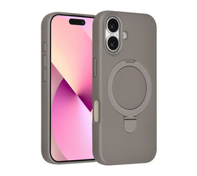 TUNIQ TUNIQ iPhone 16 Back cover case - Magsafe With Ring Stand - Hanger - Titanium Grey