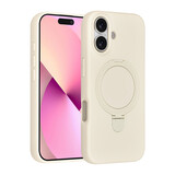 TUNIQ TUNIQ iPhone 16 Backcover hoesje - Magsafe With Ring Stand - Hanger - Antique White TUNIQ TUNIQ iPhone 16 Backcover hoesje - Magsafe With Ring Stand - Hanger - Antique White