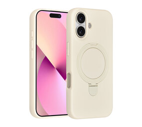 TUNIQ TUNIQ iPhone 16 Back cover case - Magsafe With Ring Stand - Hanger - Antique White TUNIQ TUNIQ iPhone 16 Back cover case - Magsafe With Ring Stand - Hanger - Antique White