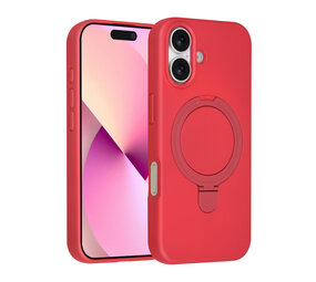 TUNIQ TUNIQ iPhone 16 Back cover coque - Magsafe With Ring Stand - Hanger - Cherry Red