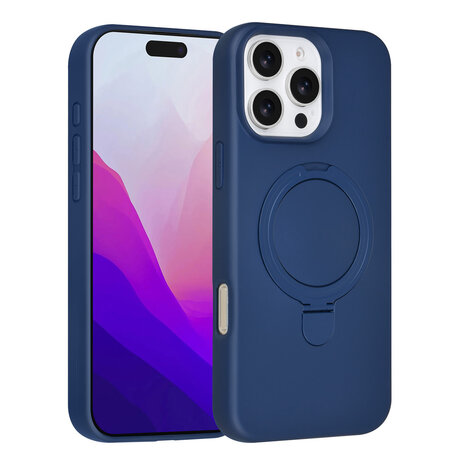 TUNIQ TUNIQ iPhone 16 Pro Max Back cover coque - Magsafe With Ring Stand - Hanger - Navy Blue