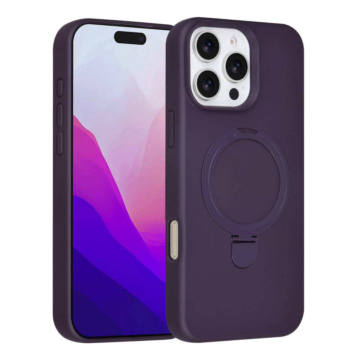 TUNIQ TUNIQ iPhone 16 Pro Max Backcover hoesje - Magsafe With Ring Stand - Hanger - Grape Purple