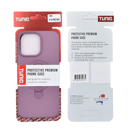 TUNIQ TUNIQ iPhone 16 Pro Max Back cover case - Magsafe With Ring Stand - Hanger - Sunset Purple