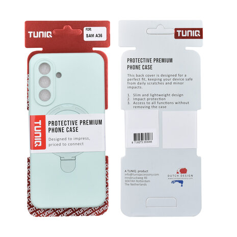 TUNIQ TUNIQ Galaxy A36 Back cover coque - Magsafe With Ring Stand - Hanger - Mint Green TUNIQ TUNIQ Galaxy A36 Back cover coque - Magsafe With Ring Stand - Hanger - Mint Green