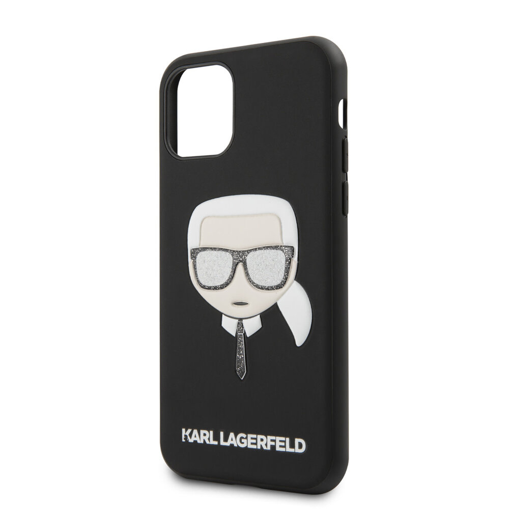 Karl Lagerfeld Karl Lagerfeld iPhone 11 Pro Back cover case - Embossed Glitter Cover - Black