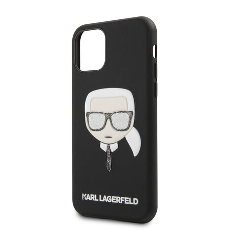 Karl Lagerfeld Karl Lagerfeld iPhone 11 Pro Back cover case - Embossed Glitter Cover - Black