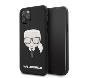 Karl Lagerfeld Karl Lagerfeld iPhone 11 Pro Back cover case - Embossed Glitter Cover - Black