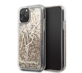 Karl Lagerfeld Karl Lagerfeld iPhone 11 Pro Back cover case - Transparent Glitter Signature - Gold