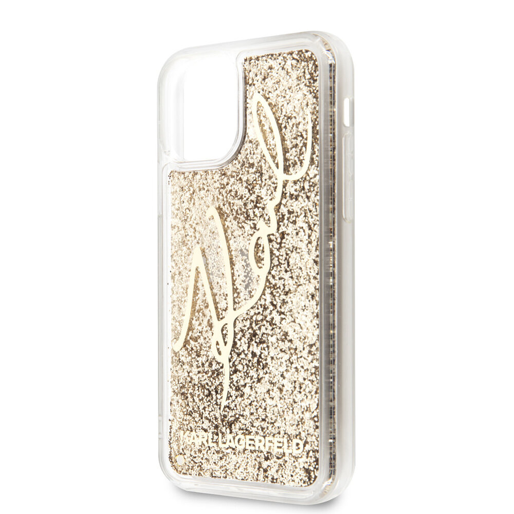 Karl Lagerfeld Karl Lagerfeld iPhone 11 Pro Back cover case - Transparent Glitter Signature - Gold Karl Lagerfeld Karl Lagerfeld iPhone 11 Pro Back cover case - Transparent Glitter Signature - Gold