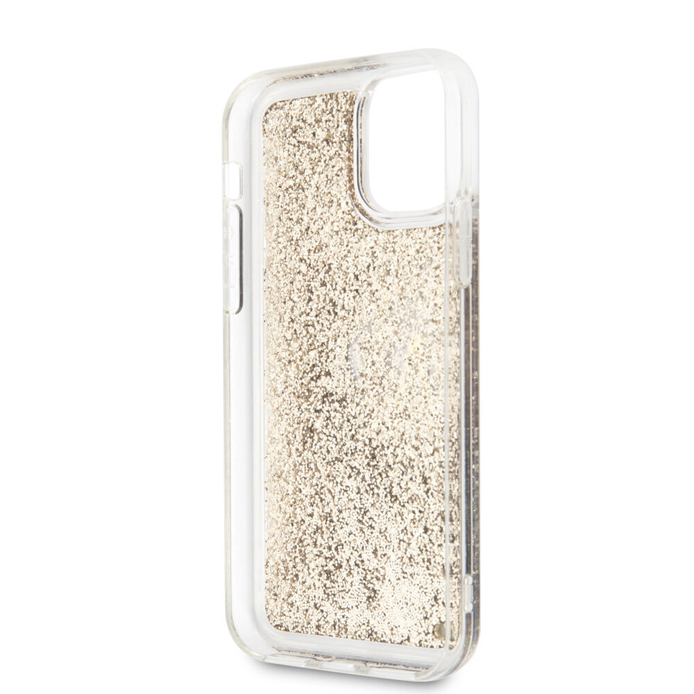 Karl Lagerfeld Karl Lagerfeld iPhone 11 Pro Backcover hoesje - Transparent Glitter Signature - Goud Karl Lagerfeld Karl Lagerfeld iPhone 11 Pro Backcover hoesje - Transparent Glitter Signature - Goud