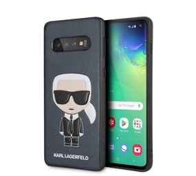Karl Lagerfeld Karl Lagerfeld Galaxy S10 Backcover hoesje - Embossed Ikonik Karl - Navy