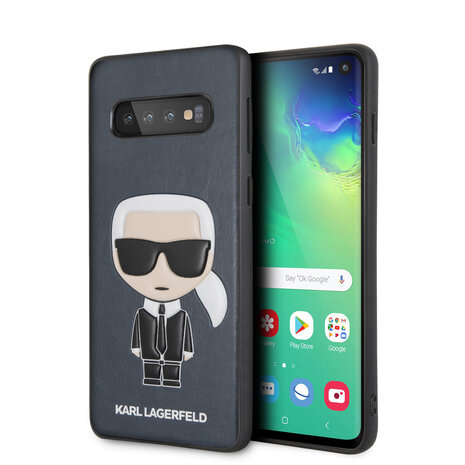 Karl Lagerfeld Karl Lagerfeld Galaxy S10 Back cover case - Embossed Ikonik Karl - Navy