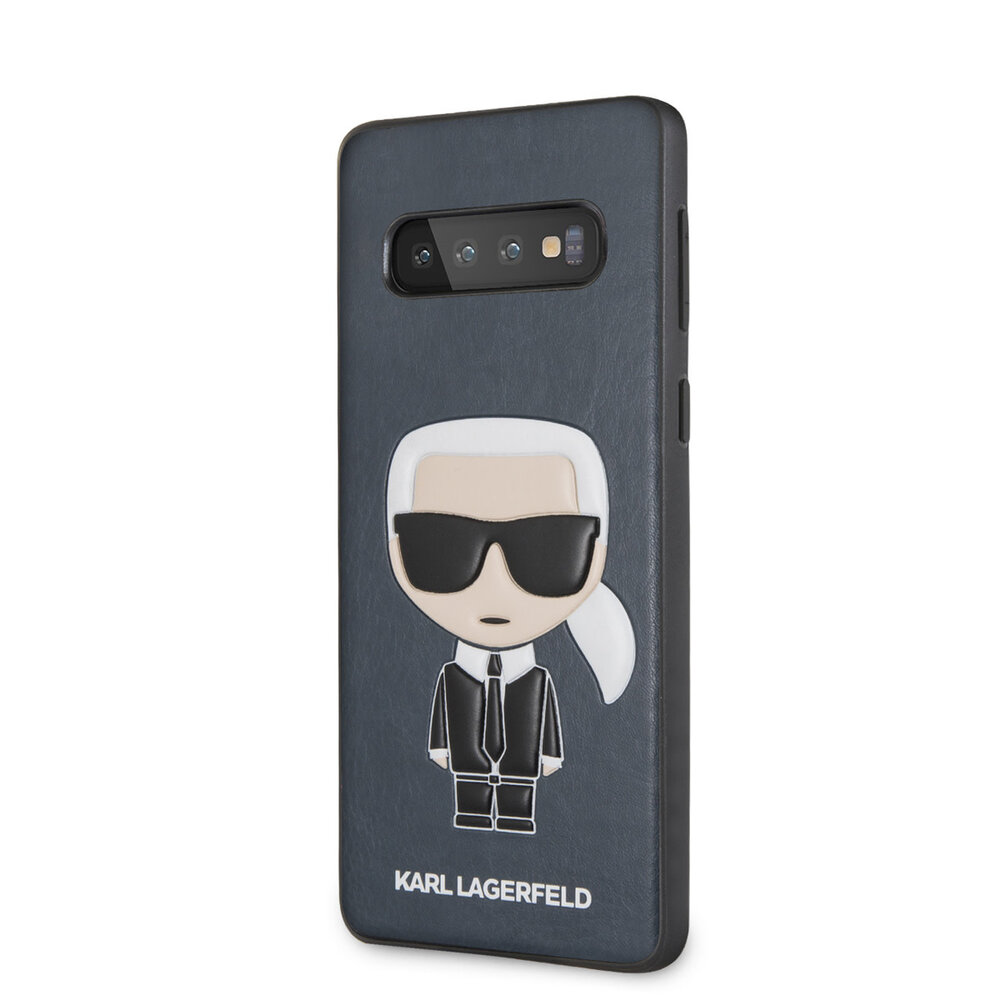 Karl Lagerfeld Karl Lagerfeld Galaxy S10 Back cover case - Embossed Ikonik Karl - Navy