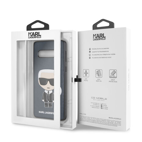 Karl Lagerfeld Karl Lagerfeld Galaxy S10 Back cover case - Embossed Ikonik Karl - Navy