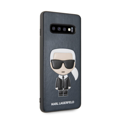 Karl Lagerfeld Karl Lagerfeld Galaxy S10 Back cover case - Embossed Ikonik Karl - Navy