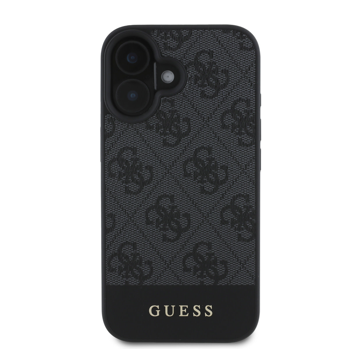 Guess Guess iPhone 16 Backcover hoesje - 4G PU Leather - Bottom Stripe - Grijs, foto 3 van 6