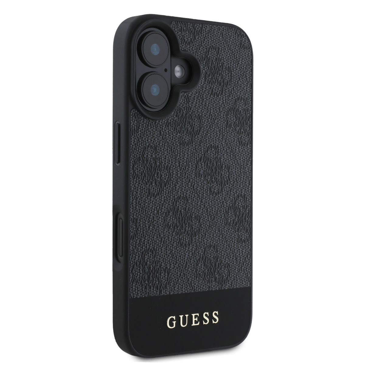 Guess Guess iPhone 16 Backcover hoesje - 4G PU Leather - Bottom Stripe - Grijs, foto 4 van 6