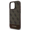 Guess Guess iPhone 16 Pro Max Back cover coque - 4G PU Leather - Bottom Stripe - Marron
