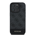 Guess Guess iPhone 16 Pro Max Back cover case - 4G PU Leather - Bottom Stripe - Grey