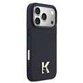 Karl Lagerfeld Karl Lagerfeld iPhone 17 Pro Max/iPhone 18 Pro Max Coque arrière MagSafe Cuir Saffiano Logo K & Karl métallique - Bleu marine