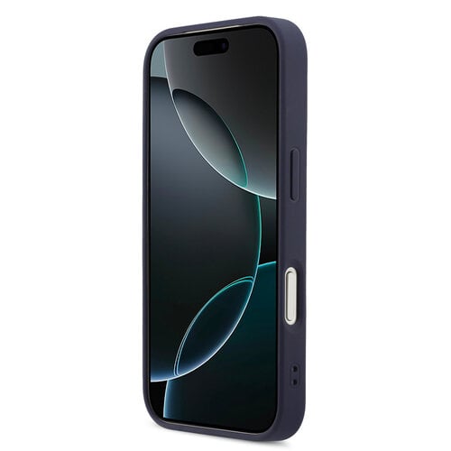 Karl Lagerfeld Karl Lagerfeld iPhone 17 Pro Max/iPhone 18 Pro Max Coque arrière MagSafe Cuir Saffiano Logo K & Karl métallique - Bleu marine
