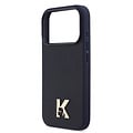 Karl Lagerfeld Karl Lagerfeld iPhone 17 Pro Max/iPhone 18 Pro Max Coque arrière MagSafe Cuir Saffiano Logo K & Karl métallique - Bleu marine