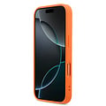 Karl Lagerfeld Karl Lagerfeld iPhone 17 Pro Max/iPhone 18 Pro Max Coque arrière MagSafe Cuir Saffiano Logo représentant les têtes de Karl & Choupette - Orange