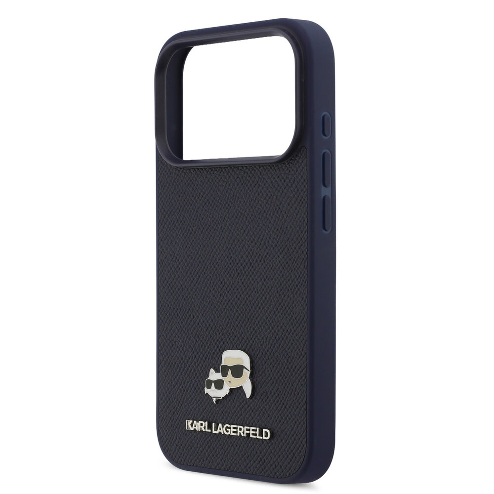 Karl Lagerfeld Karl Lagerfeld 17 Pro Back cover case - MagSafe - Saffiano Leather - K&C Head Logo - Navy
