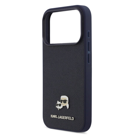 Karl Lagerfeld Karl Lagerfeld 17 Pro Back cover case - MagSafe - Saffiano Leather - K&C Head Logo - Navy