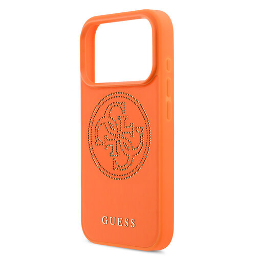 Guess Guess iPhone 17 Pro/iPhone 18 Pro Coque arrière MagSafe Logo 4G perforé - Orange