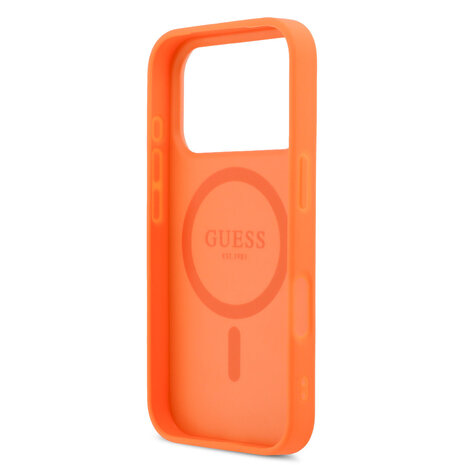 Guess Guess 17 Pro Back cover case - MagSafe - 4G Perforated Logo - Orange