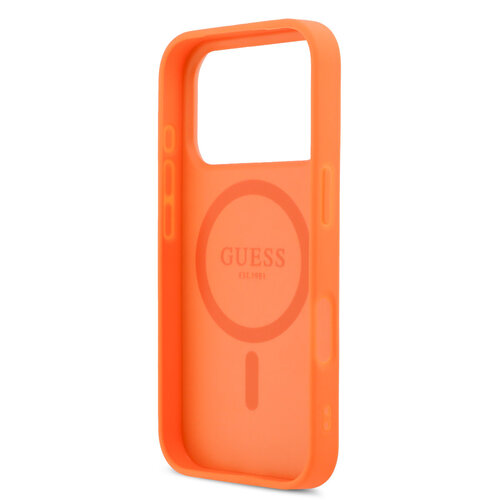 Guess Guess iPhone 17 Pro Max/iPhone 18 Pro Max Coque arrière MagSafe Logo 4G perforé - Orange