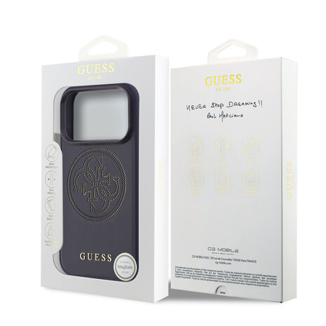 Guess Guess 17 Pro Back-Cover hul - MagSafe - 4G Perforated Logo - Navy Guess Guess 17 Pro Back-Cover hul - MagSafe - 4G Perforated Logo - Navy