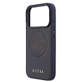 Guess Guess iPhone 17 Pro Max/iPhone 18 Pro Max Coque arrière MagSafe Logo 4G perforé - Bleu marine