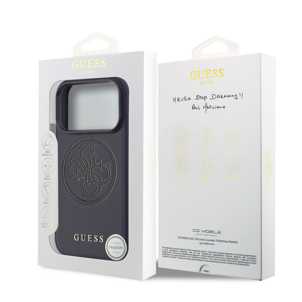 Guess Guess 17 Pro Max Back-Cover hul - MagSafe - 4G Perforated Logo - Navy