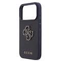Guess Guess iPhone 17 Pro/iPhone 18 Pro Coque arrière MagSafe Cuir Saffiano Logo 4G en résine - Bleu marine