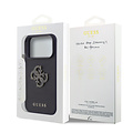 Guess Guess iPhone 17 Pro Max/iPhone 18 Pro Max Coque arrière MagSafe Cuir Saffiano Logo 4G en résine - Bleu marine