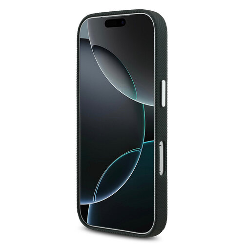 Lacoste Lacoste iPhone 17 Pro/iPhone 18 Pro Coque arrière MagSafe Bords métalliques Logo Petit Piqué iconique - Vert sinople